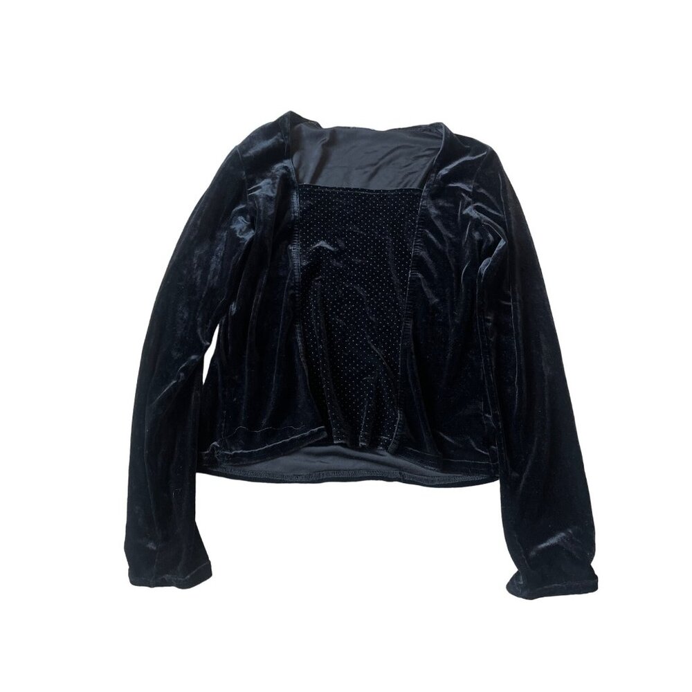 Unbranded Women's Size Small Whimsygoth Black Goth Squareneck Long Sleeve Velvet